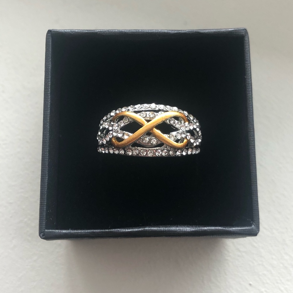 New gold and silver plated ring/infinity